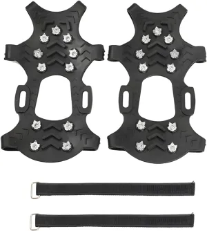 1 Pair of Anti-Slip Ice Cleats with 11 Metal Teeth for Winter Boots, Outdoor Snow Grippers, Traction Crampons for Hiking and Climbing
