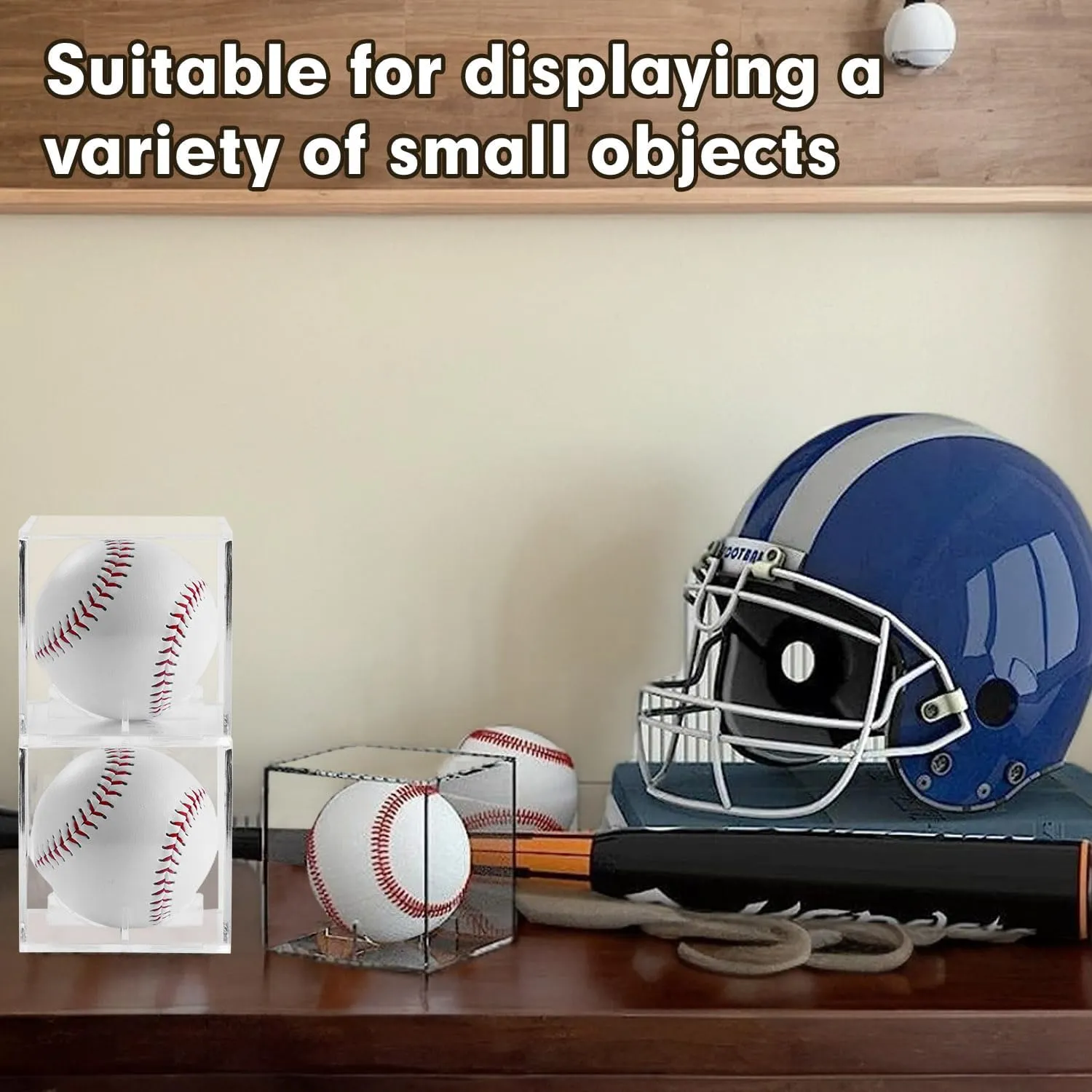 12 Pack Baseball Display Case, UV-Blocking Baseball Case Display for Balls, 3.2 Inch Cube Clear Softball Holder Box, Signed Baseballs Protector for Collectibles, Memorabilia, Crystal, Tennis Ball
