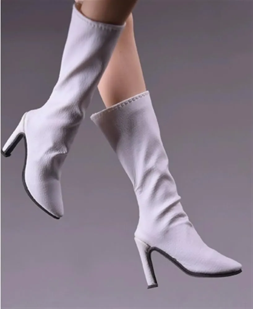 1/6 Scale Female Soldier Figure Doll High Heels Boots B32S for 12" Seamless Doll Miniatures Accessories Doll(White)
