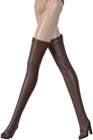 1/6 Scale Female Soldier Model Figure Doll Shoes Brown Boots for 12" Movable Doll Action Figure，Flexible Seamless Doll Miniatures Accessories Doll