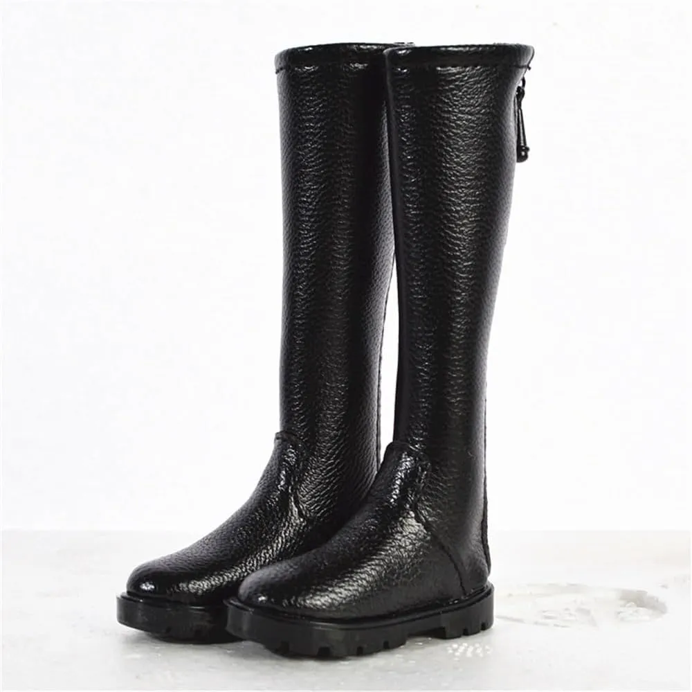 1/6 Scale Female Soldier Model Figure Doll Shoes Flat Boots 34KJ for 12" Movable Doll Action Figure，Doll Miniatures Accessories Doll(Black)