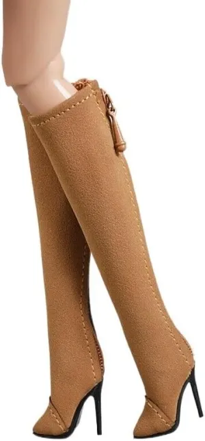 1/6 Scale Female Soldier Model Figure Doll Shoes High Heeled Boots 3E2 for 12" Movable Doll Action Figure，Doll Miniatures Accessories Doll(Brown)