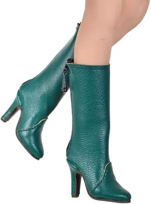 1/6 Scale Female Soldier Model Figure Doll Shoes Leather High Heeled Boots JW27 for 12" Movable Doll Action Figure，Doll Miniatures Accessories Doll(Green)