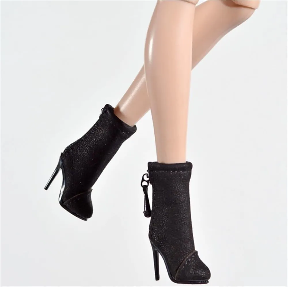 1/6 Scale Female Soldier Model Figure Doll Shoes Leather Short Boots 4P0N for 12" Movable Doll Action Figure，Doll Miniatures Accessories Doll