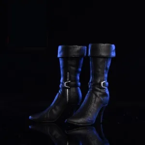 1/6 Scale Female Soldier Model Figure Doll Shoes Pointed Toe Boots High Heel Knee High Boots for 12 Inch Movable Doll Action Figure Accessories Doll