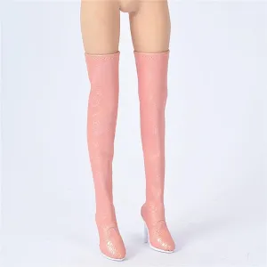 1/6 Scale Soldier Model Figure Doll High Heeled Knee Boots for 12" Movable Doll Action Figure，Flexible Seamless Doll Miniatures Accessories Doll