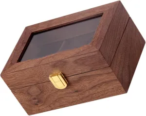 1Pc Vintage Watch Display Case Lockable Jewelry Storage Box with Window Durable Organizer for Watches Design Friends