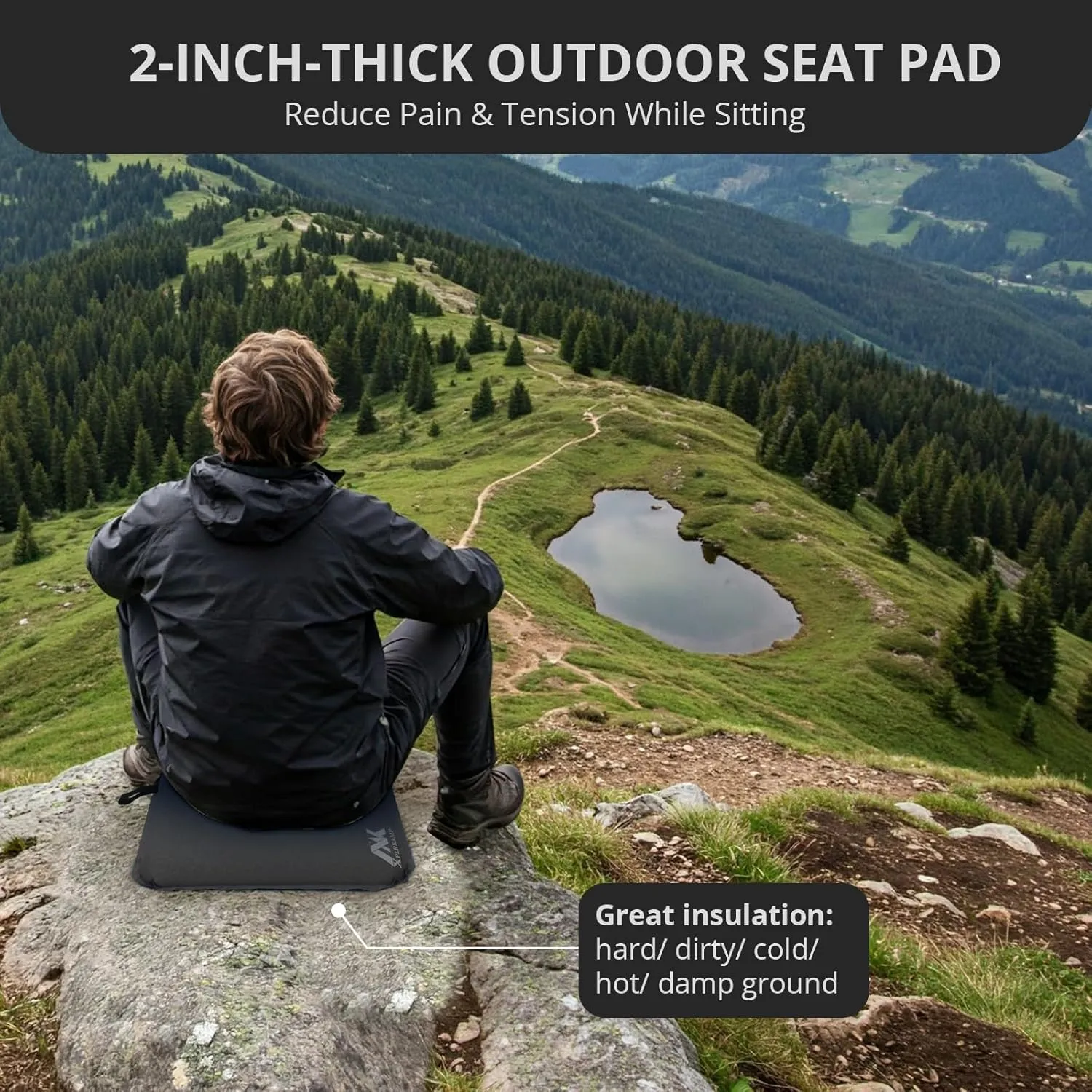 2 in Inflatable Seat Cushion for Airplane Travel Camping Hiking, Portable, Comfortable Memory Foam Seat Cushion for Stadium, Bleachers, Sports Music Events, Driver