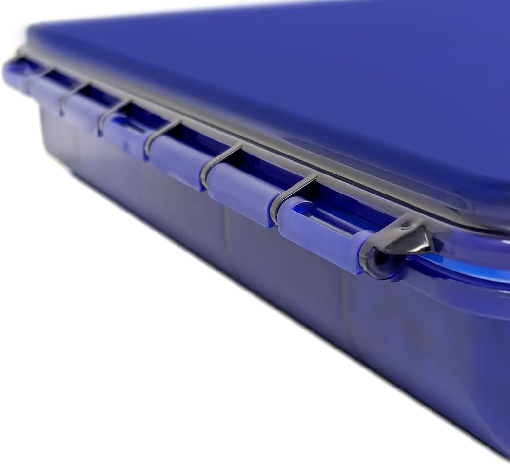 20 Compartment UV Protected Large Cobalt Blue Pill Case with Airtight Seal, Spill Proof, Silicone Gasket Waterproof Med Box with Medication Map (Cobalt Blue, 20 Compartment - 2 Pack)