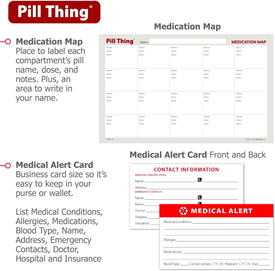 20 Compartment UV Protected Large Cobalt Blue Pill Case with Airtight Seal, Spill Proof, Silicone Gasket Waterproof Med Box with Medication Map (Cobalt Blue, 20 Compartment - 2 Pack)
