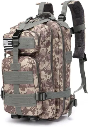 20 Liters Sturdy Nylon Waterproof Fishing Hunting Backpack Outdoor Military Tactical Sports Hiking Daypacks (ACU)