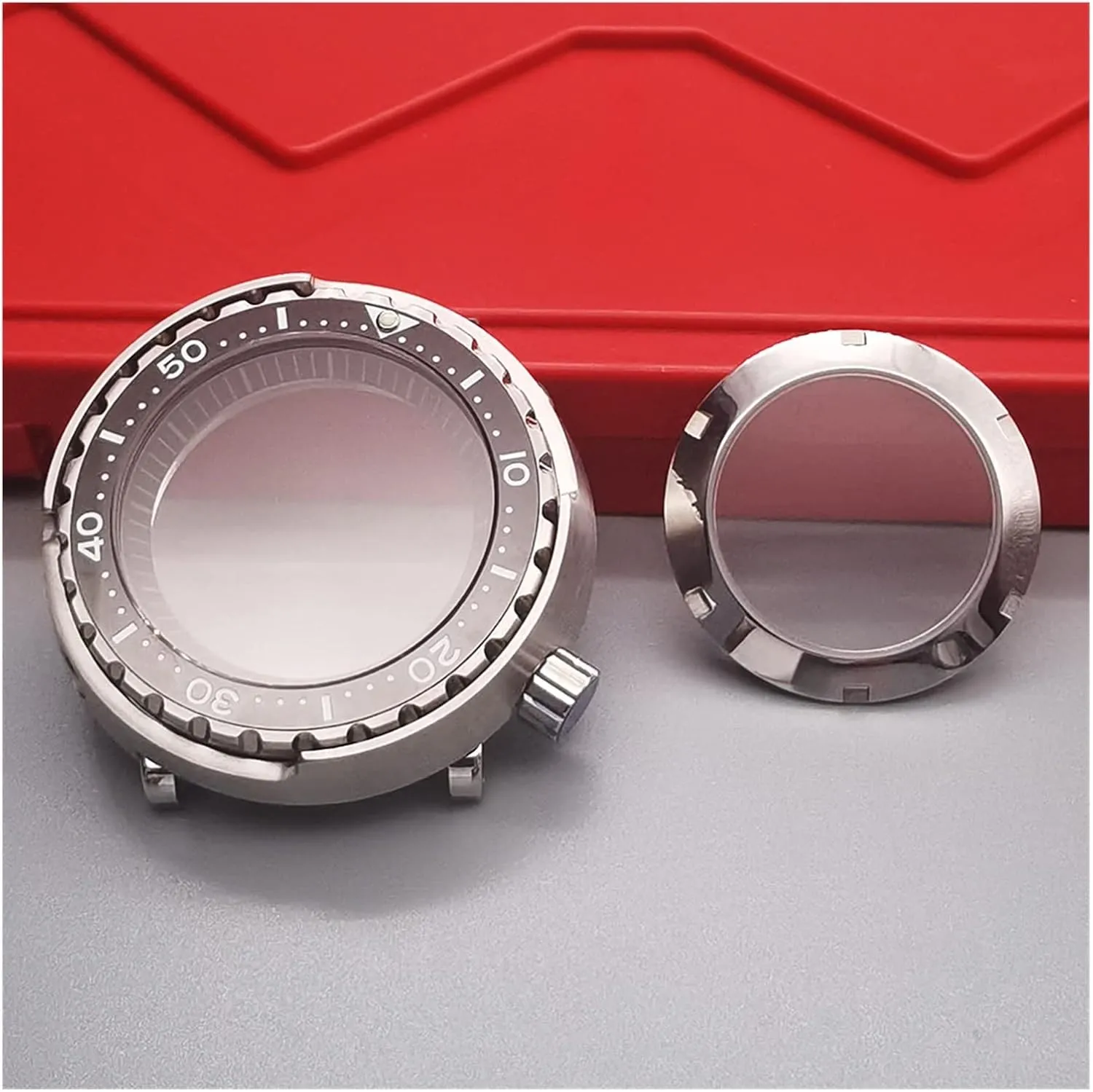 20ATM WaterProof Silver Tuna Can Dive Watch Case Sapphire Crystal Case compatible with Seiko NH35 NH36 Movement Watch Repair watch case