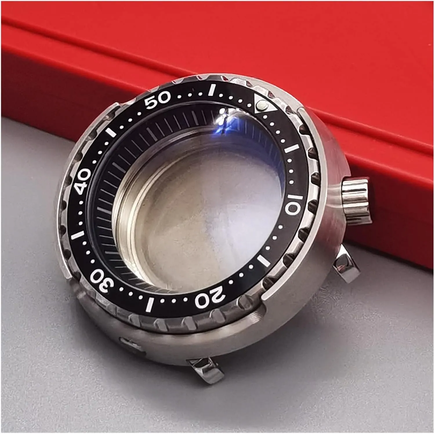 20ATM WaterProof Silver Tuna Can Dive Watch Case Sapphire Crystal Case compatible with Seiko NH35 NH36 Movement Watch Repair watch case