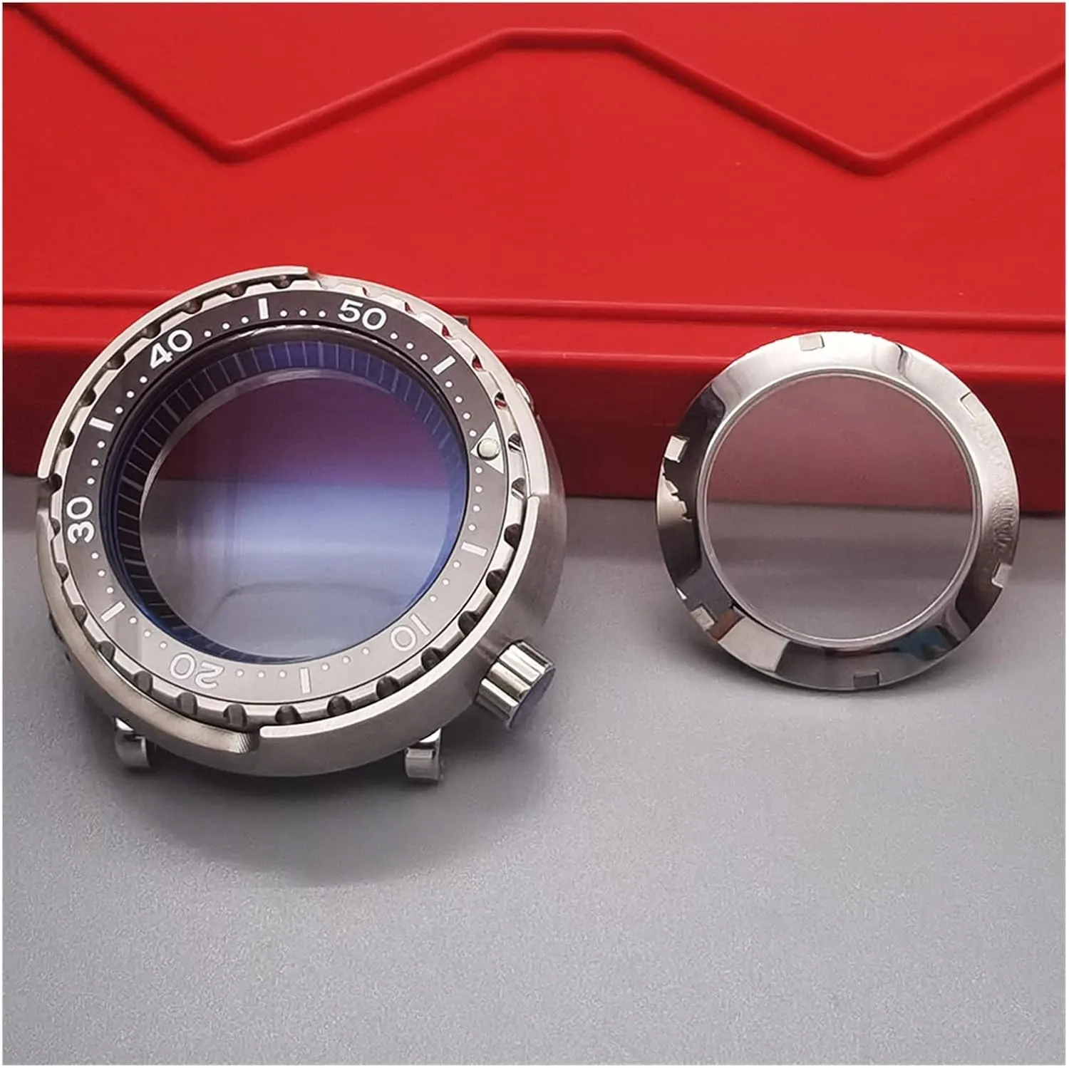 20ATM WaterProof Silver Tuna Can Dive Watch Case Sapphire Crystal Case compatible with Seiko NH35 NH36 Movement Watch Repair watch case