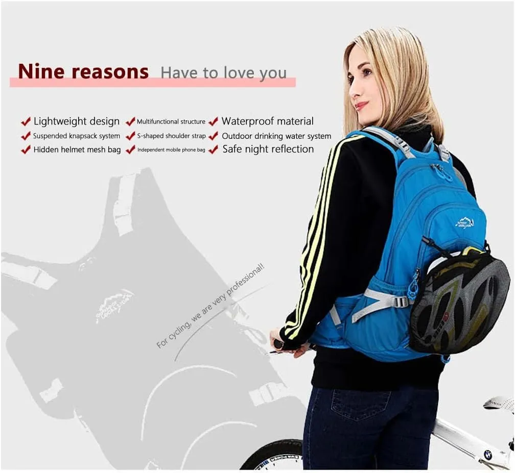 20L Unisex Casual Gym Backpack with Water Bag Compartment & Helmet mesh for Camping,Cycling,Hiking,Climbing & Travel.