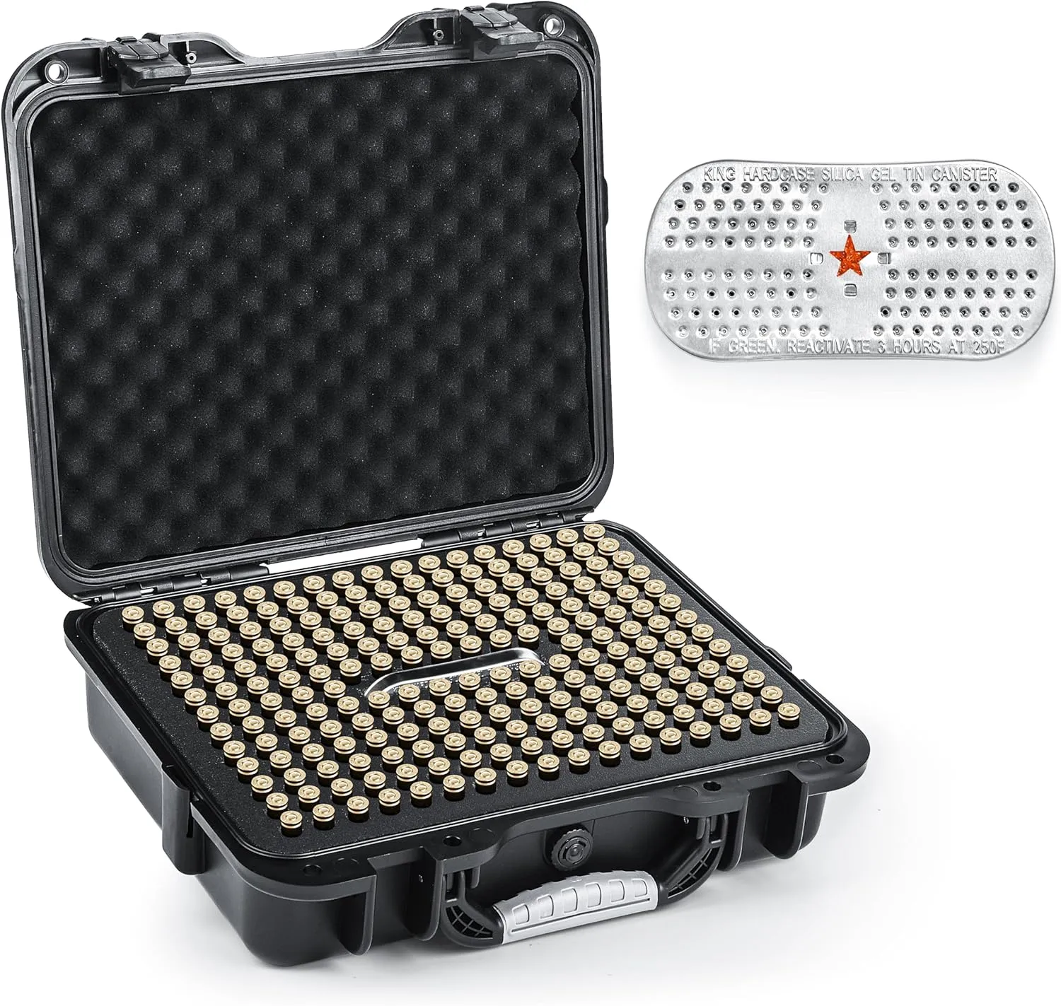 214 Round .308/6.5 Ammo Storage Case with Desiccant, Waterproof Hard Shell Ammo case for 6.5 Creedmoor/6.5 Grendel/6.5×47 Lapua/6.5×52 Carcano/.308 Ammo Storage Box & Transport