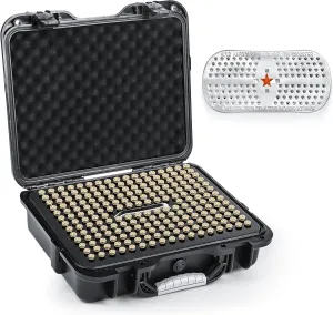 214 Round .308/6.5 Ammo Storage Case with Desiccant, Waterproof Hard Shell Ammo case for 6.5 Creedmoor/6.5 Grendel/6.5×47 Lapua/6.5×52 Carcano/.308 Ammo Storage Box & Transport