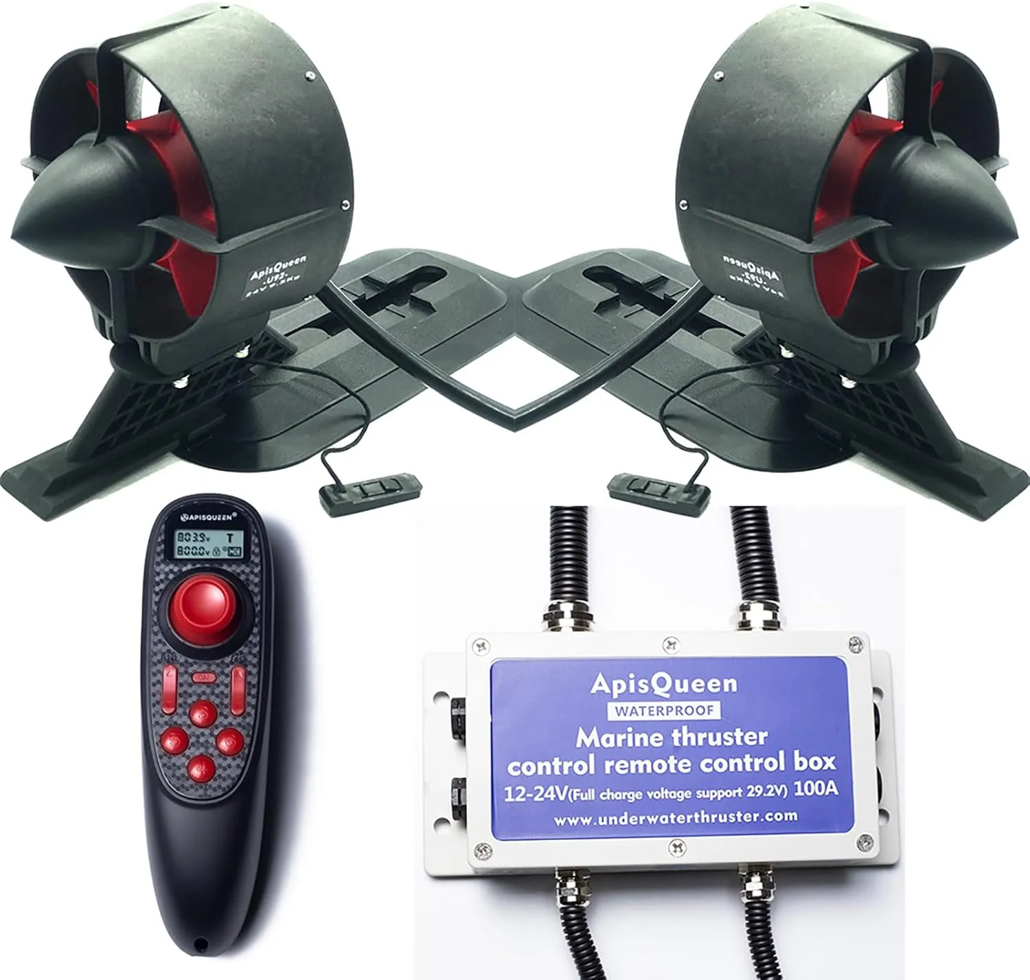 24V 150KV Underwater Thruster U92 Set,with 6 Channel Remote Control and ESC,23.6Kg(52.1LBS) Thrust Brushless Motor,for Kayaks/Inflatable Boats/Paddle Boards