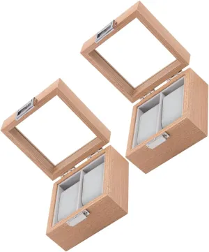 2pcs Wooden Watch Box Organizer Elegant Jewelry Display Case for Home Travel Double Slot Design for Watches Couples and Collectors