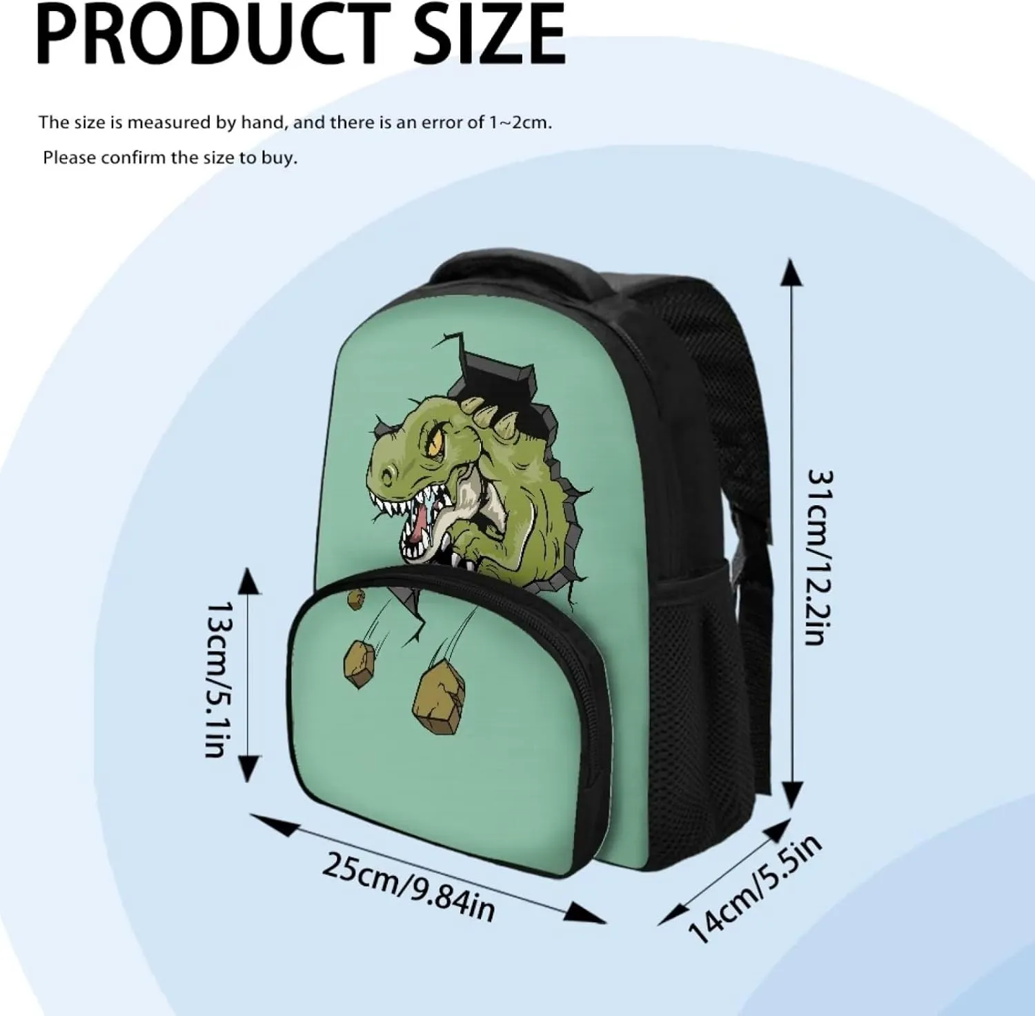 3D Cartoon Dinosaur School Bag Backpack Purse for Teen Girls Boys Bookbag Elementary Middle School Lightweight Kids Schoolbags Shoulder Bag Daypack