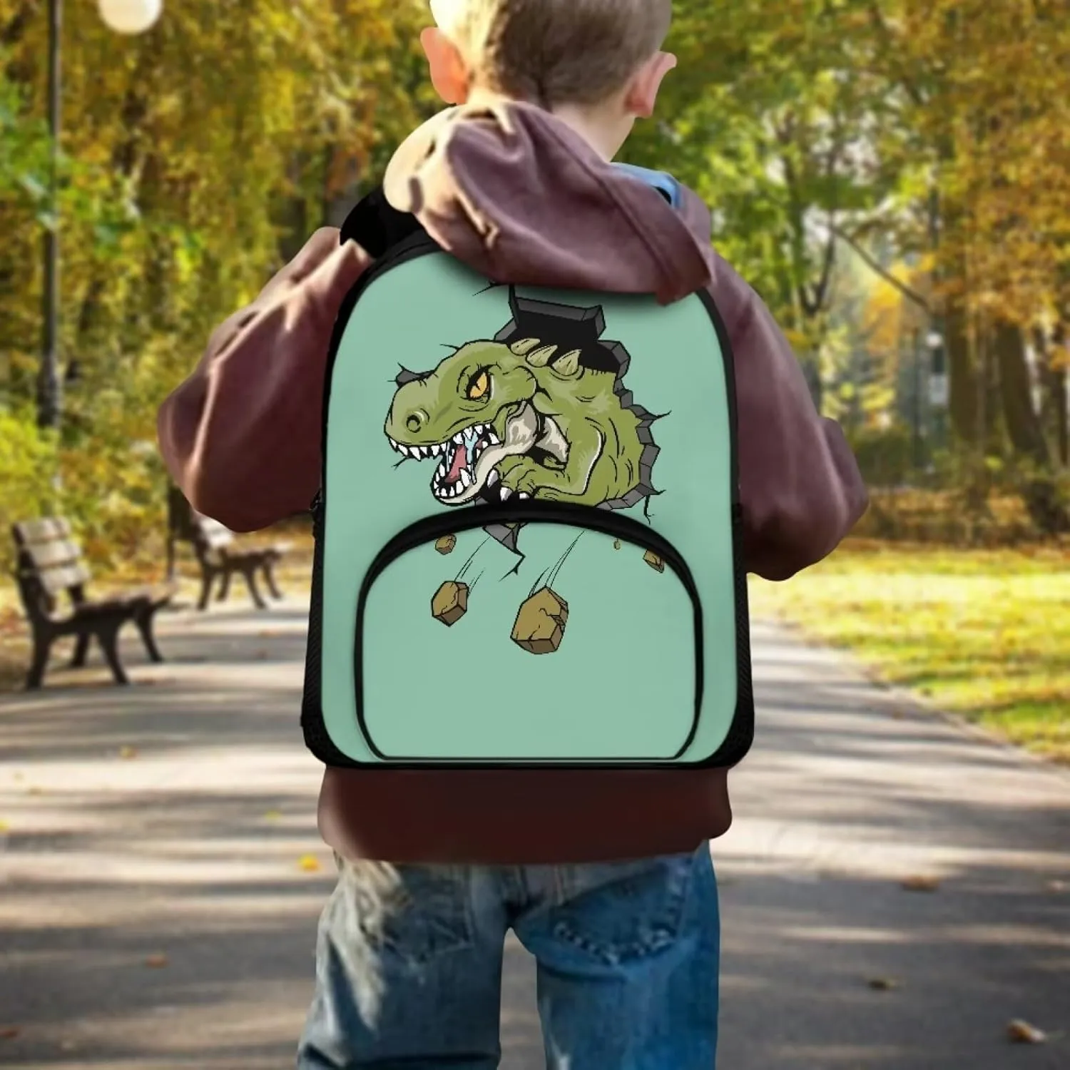 3D Cartoon Dinosaur School Bag Backpack Purse for Teen Girls Boys Bookbag Elementary Middle School Lightweight Kids Schoolbags Shoulder Bag Daypack