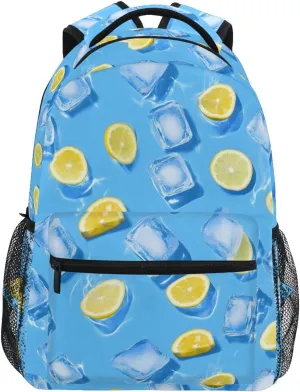 3d Lemon Slices Pattern School Kids Backpack for Boys Girls Laptop Backpack Lightweight Travel Bag for Women Men