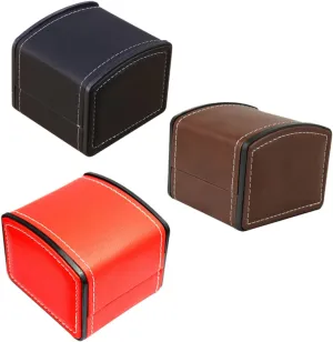 3pcs PU Leather Watch Display Case Stylish Organizer for Watches Jewelry Detachable Pillows for Accessories Durable Storage Box