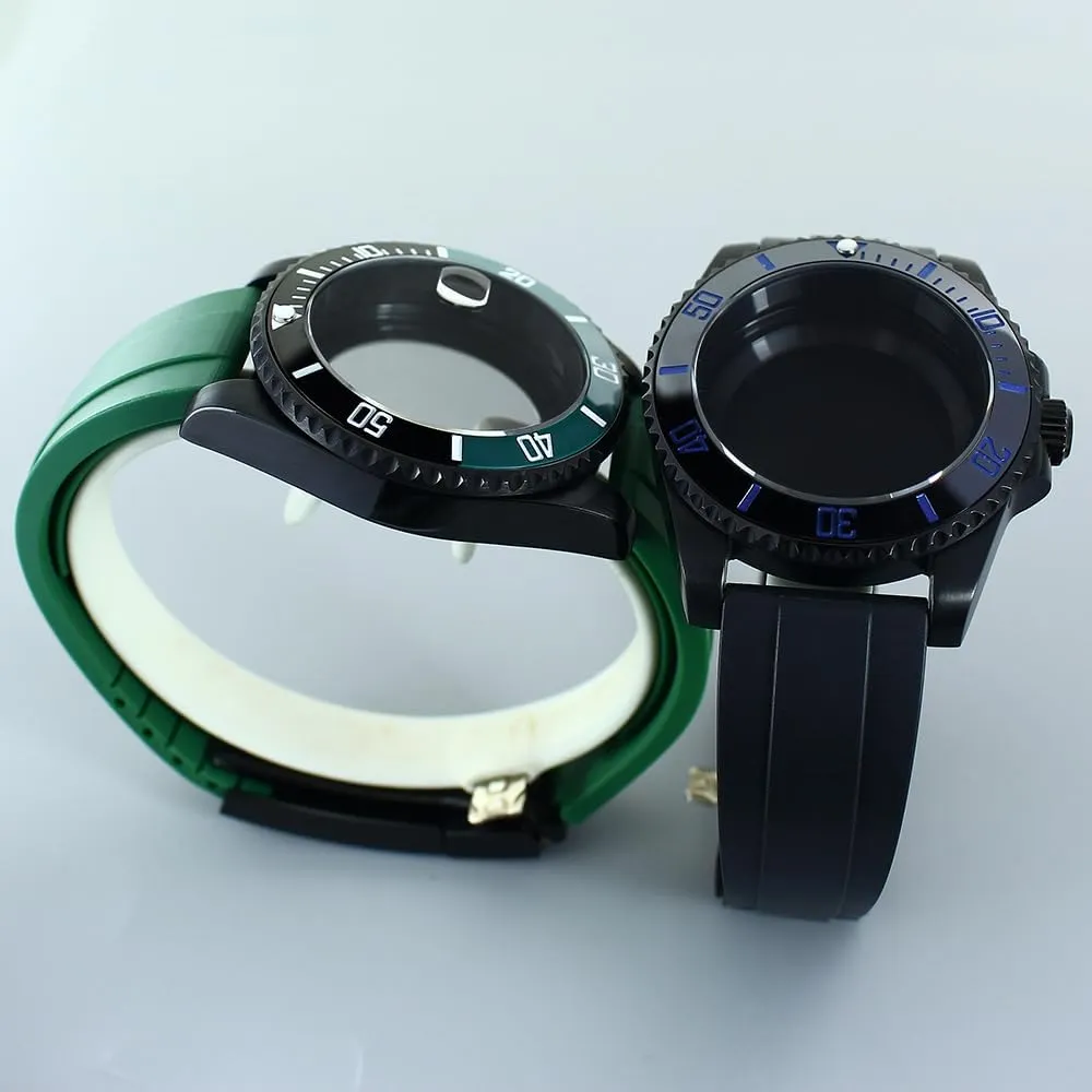40MM Vintage Mechanical Watch Case Sapphire Crystal Glass Watch Parts for NH34 NH35 NH36 NH38 8215 2824 Movement