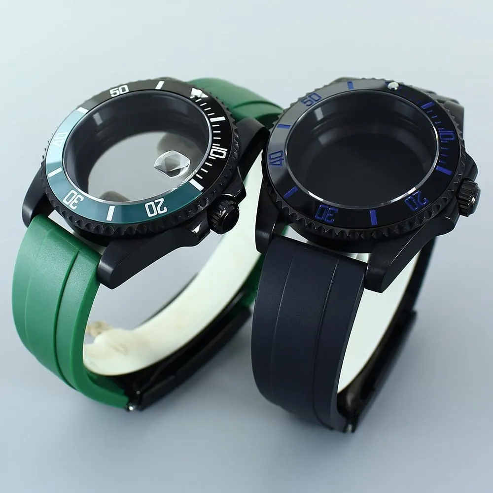 40MM Vintage Mechanical Watch Case Sapphire Crystal Glass Watch Parts for NH34 NH35 NH36 NH38 8215 2824 Movement