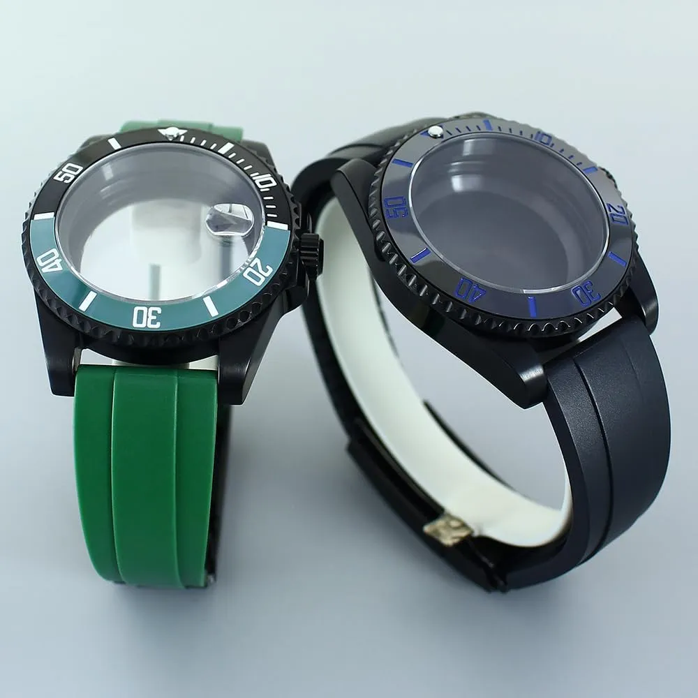 40MM Vintage Mechanical Watch Case Sapphire Crystal Glass Watch Parts for NH34 NH35 NH36 NH38 8215 2824 Movement