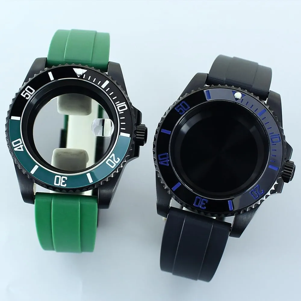 40MM Vintage Mechanical Watch Case Sapphire Crystal Glass Watch Parts for NH34 NH35 NH36 NH38 8215 2824 Movement
