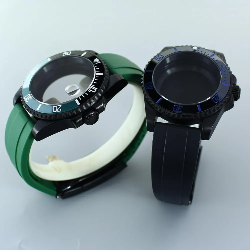 40MM Vintage Mechanical Watch Case Sapphire Crystal Glass Watch Parts for NH34 NH35 NH36 NH38 8215 2824 Movement