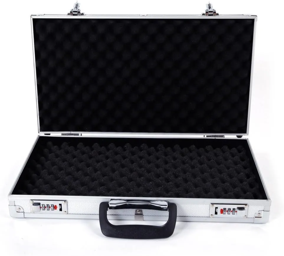 45 X 25 X 7.5cm Gun Case for Pistol and Handgun | Hard Lockable Gun Carrying Case, Aluminum New Framed Locking Gun Pistol Handgun Lock Box,Gun Safe of Small Size fits with Pistols