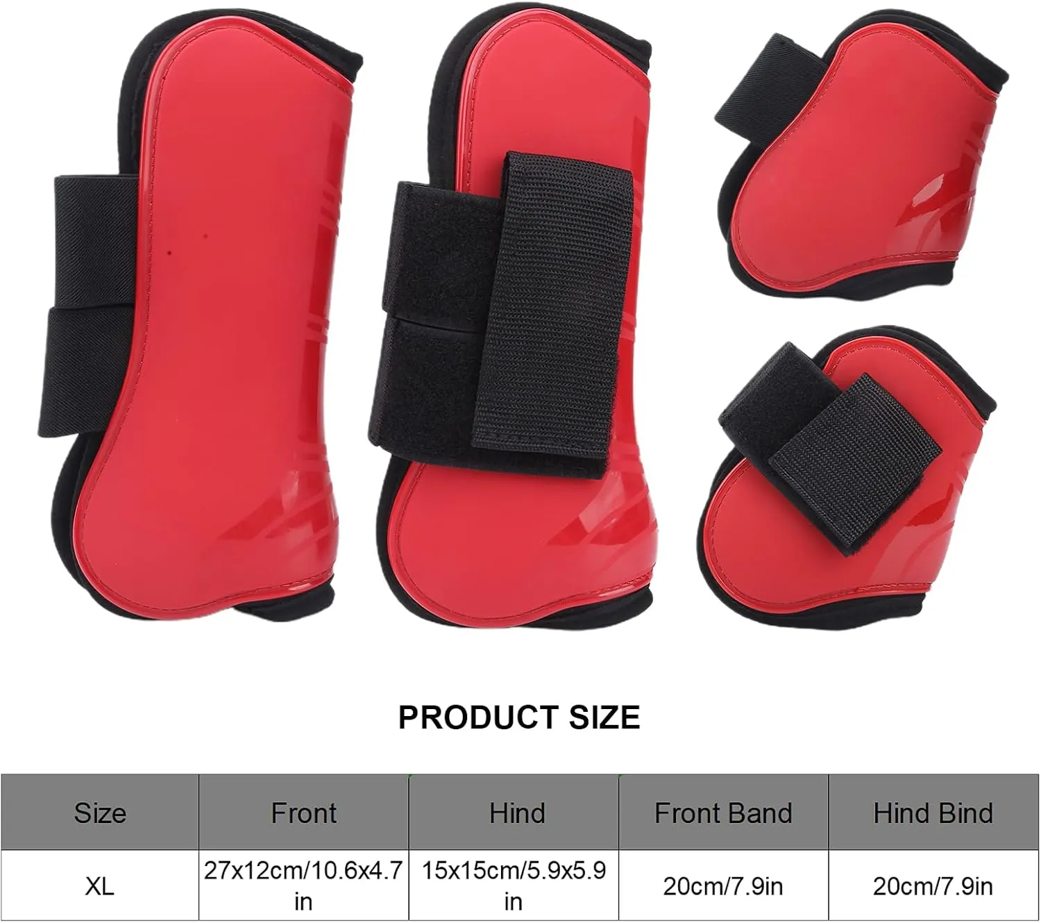 4Pcs Horse Tendon Boots Thicken PU Shell Horse Boots Lightweight Open Front Hind Horse Leg Boots for Riding Shock Absorbing Jumping