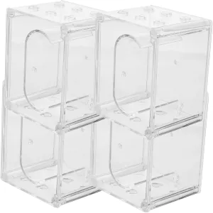 4pcs Transparent Watch Box Organizer Durable Jewelry Storage Case for Men Women Elegant Display for Watches Bracelets Valuables for Home Travel