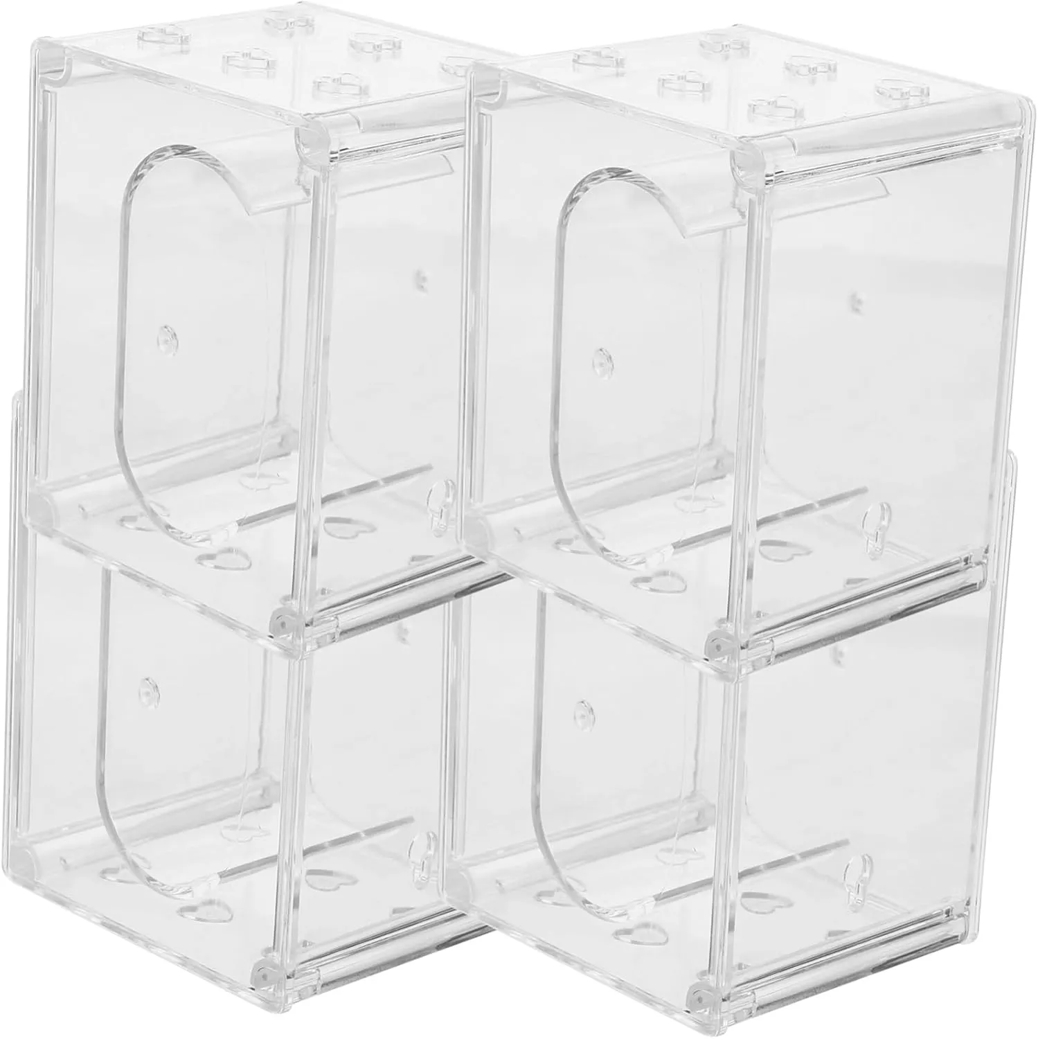 4pcs Transparent Watch Box Organizer Durable Jewelry Storage Case for Men Women Elegant Display for Watches Bracelets Valuables for Home Travel