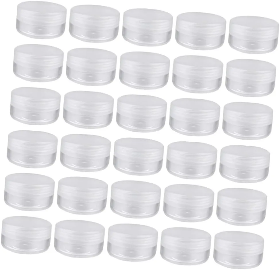 50Pcs Mini Cream Storage Boxes Travel Friendly Cosmetic Containers for Makeup Powder Cream Small Round Jars White Lightweight Leak Design for Daily Use