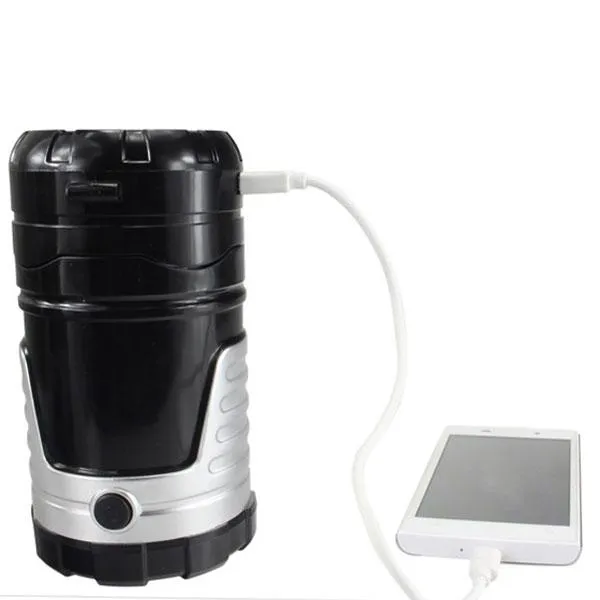 5W 600LM 6-LED 2 Modes Solar Power Flashlight Lantern Outdoor Camping Bronze