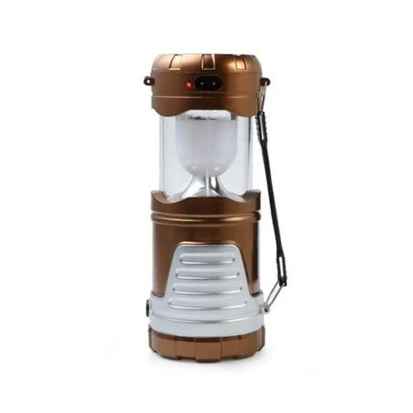 5W 600LM 6-LED 2 Modes Solar Power Flashlight Lantern Outdoor Camping Bronze