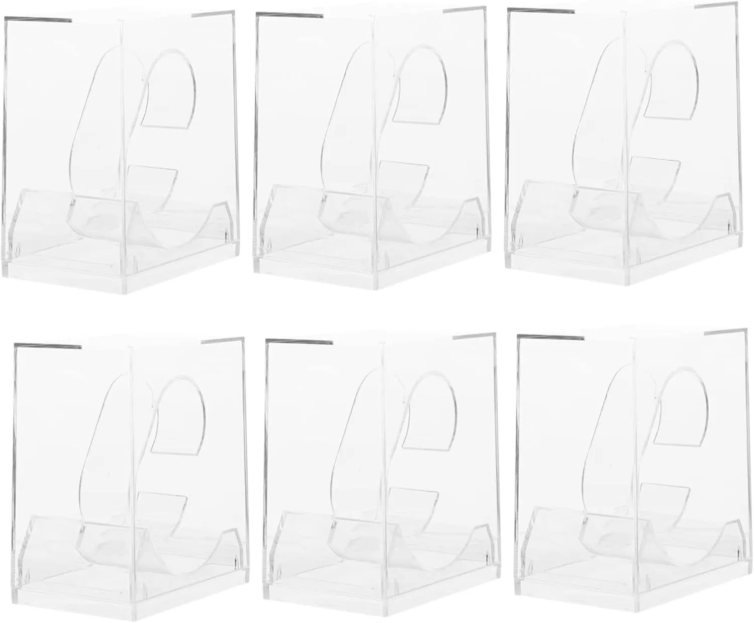 6pcs Watch Display Boxes Watch Storage Case for Men Women Round Display Durable Easy to Carry Store Protective