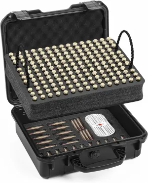 7.62x39 Ammo Case – Waterproof, Shockproof, Lockable Ammo Storage Case with Desiccant for Outdoor Shooting&Transportation – Holds 200 Rounds of 7.62x35mm/7.62x40 WT
