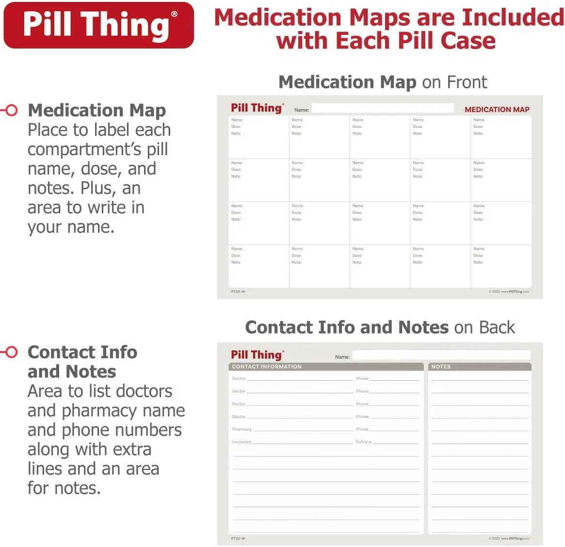 8 & 20 Compartment Large Pill Case with Airtight Seal - Silicone Gasket Waterproof Med Box with Medication Map (Combo Pack - 20 & 8 Compartment)
