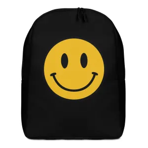 90s Happy Face Black Minimalist Backpack
