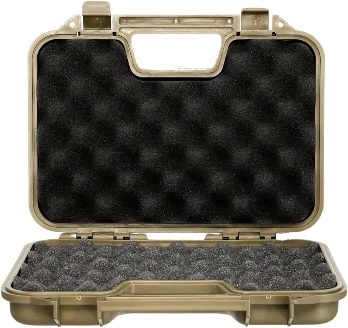 A&N Gun Pistol Handgun Firearm Revolver Hard Durable Portable Lockable Case Safe - Black Red Tan