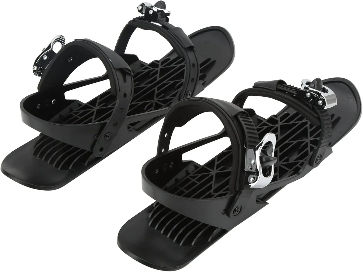 Adjustable Mini Ski Shoes - Black - Versatile Outdoor Ski Boots for All Adults - Ideal for Snowboarding, CrossCountry Skiing, and Winter Adventures