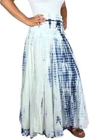 Agan Traders Women's 2025 Summer Tie-dye High Waistband Bohemian Maxi Skirt - A Line Flared Long Skirts for Women