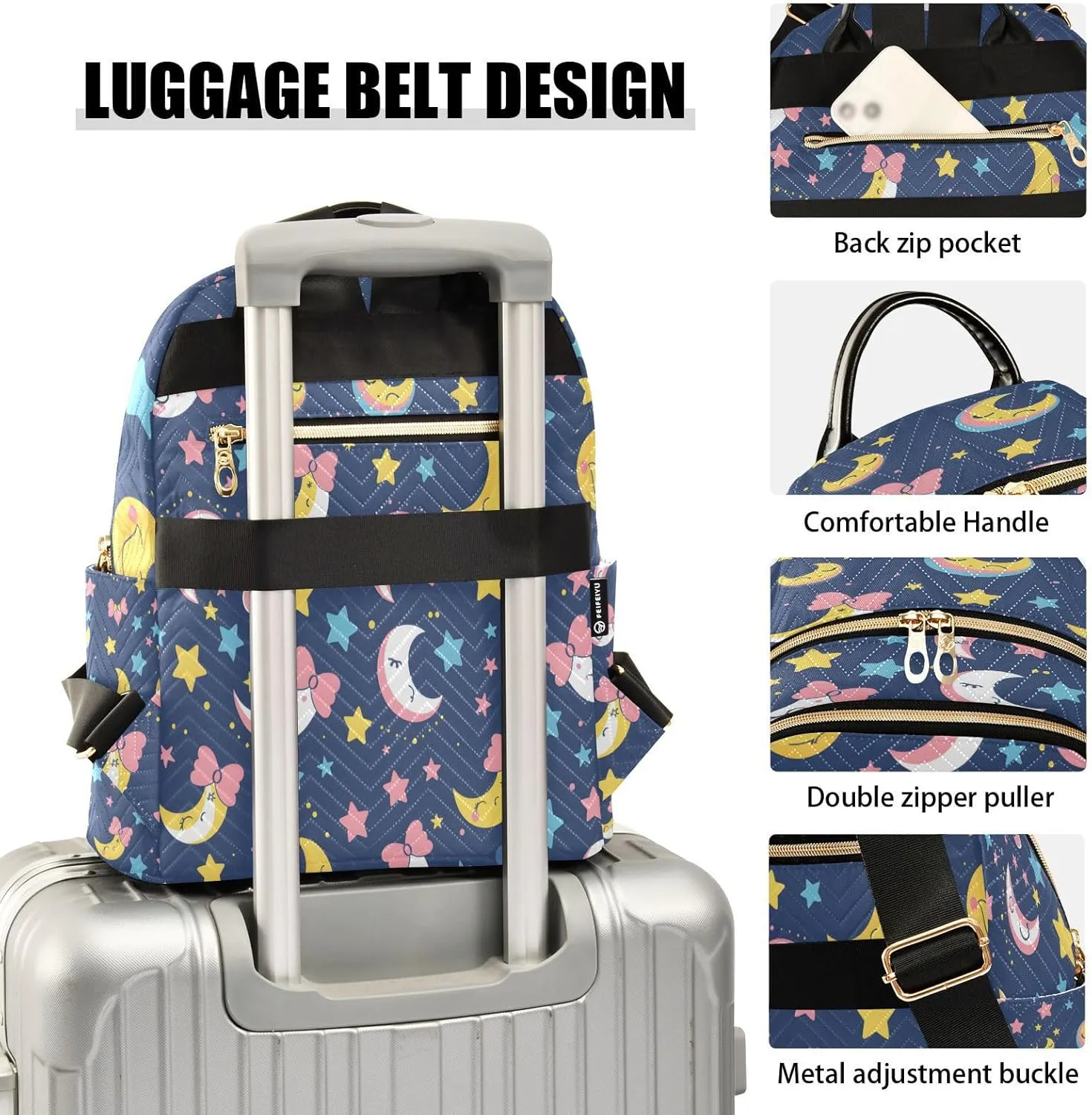 ALAZA A Kawaii Sailor Moon Mini Backpack Purse for Women Travel Bag Lightweight Shoulder Bag Fashion Daypack