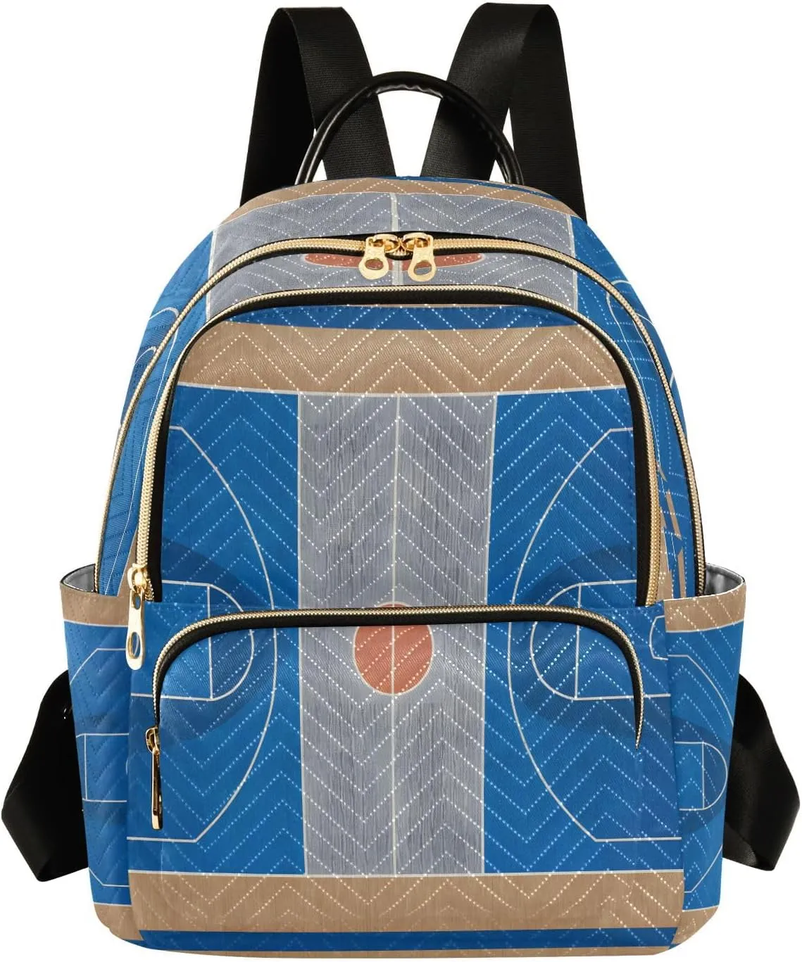 ALAZA Basketball Court Small Backpack Purse for Women Travel Bag Lightweight Shoulder Bag Fashion Daypack