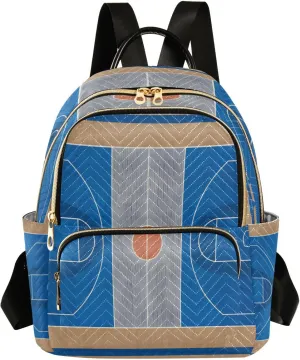 ALAZA Basketball Court Small Backpack Purse for Women Travel Bag Lightweight Shoulder Bag Fashion Daypack