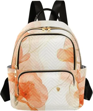 ALAZA Copy Space Flowers Plant Leaves Mini Backpack Purse for Women Travel Bag Lightweight Shoulder Bag Fashion Daypack